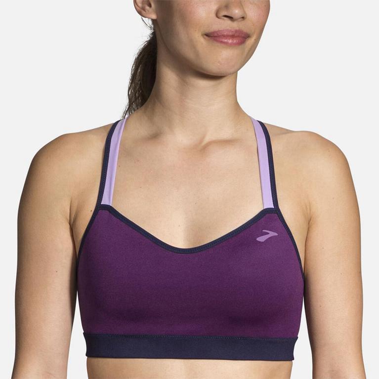 Brooks Uprise Crossback - Womens Running Bra - Purple (43571ABJN)